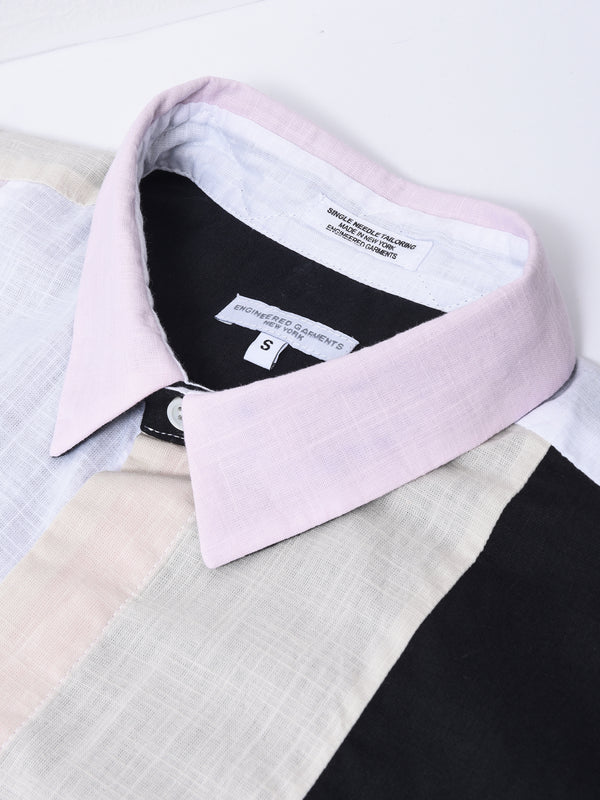 Combo Short Collar Shirt_White Cotton Handkerchief